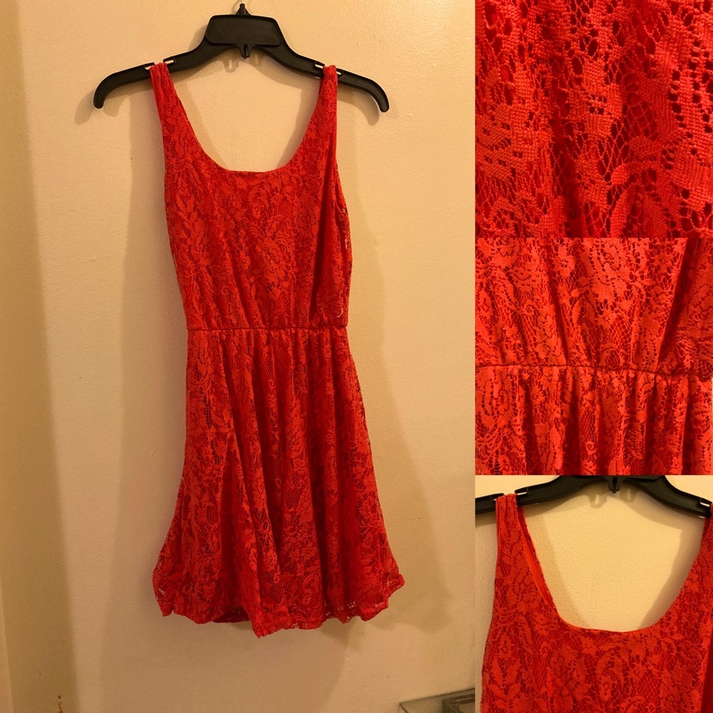 DEB Pink Dress with Lace Detailing Size Small